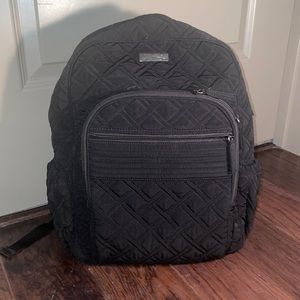 Vera Bradley Black Microfiber Campus Backpack